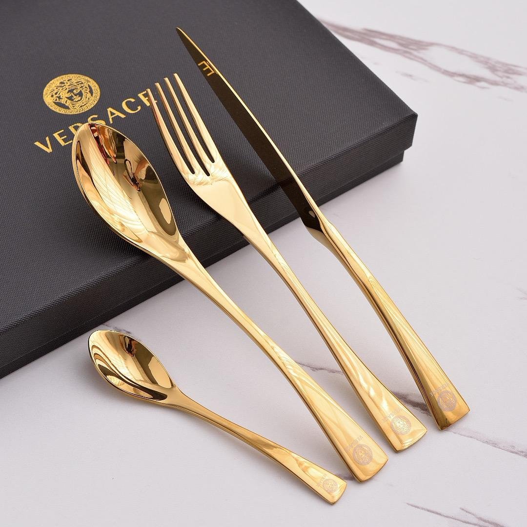 Versace cutlery set for one person, Gold or Silver color - Image 3 of 4